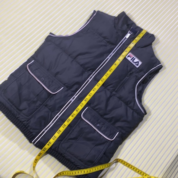 Vintage Black Fila Zip Up Puffer Vest Medium - Picture 9 of 9